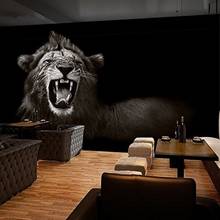 Custom 3D Photo Wallpaper Sticker Art Black White Lion Wall Decal Vinyl Wall Stickers Wall Decorations Living Room Poster Mural 2024 - buy cheap