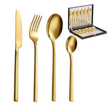 Velaze 48-Piece Gold Dinner Flatware Set Stainless Steel  Mirror Polished Cutlery Set Include Dinner Spoon,Fork,Knife,Tea Spoon 2024 - buy cheap
