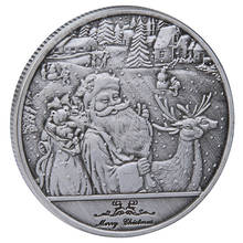 4 Designs Antique Silver Merry Christmas Santa Claus Commemorative Coin Happy New Year Souvenir Collectible Art 2024 - buy cheap