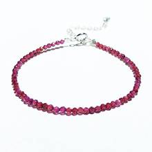 Lii Ji Natural Garnet Bracelet 925 Sterling Silver adjustable Bracelet Gemstone Jewelry Gift for Friend Birthdat 2024 - buy cheap