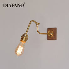 Japanese Style Brass Minimalist Wall Lamps Rotatable Led Bedroom Light Fixtures for Kitchen Bar Bedside Corridor Indoor Lighting 2024 - buy cheap