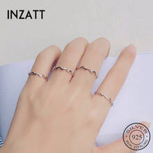 INZATT Real 925 Sterling Silver Geometric Wave Ring For Fashion Unisex Party Fine Jewelry Minimalist Hiphop Accessories Gift 2024 - buy cheap