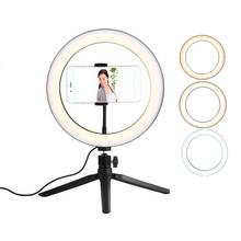 Photography LED Selfie Ring Light 26CM Dimmable Camera Phone Ring Lamp 10inch With Table Tripods For Makeup Video Live Studio 2024 - buy cheap