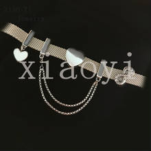 Xiaoyi 2020 novo 100% s925 em forma de coração rosa círculo símbolo corrente de segurança moda pulseira alta qualidade frete grátis feminino 2024 - compre barato