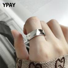 YPAY 100% Genuine 925 Sterling Silver Adjustable Rings for Men Women Korea Heavy Geometric Thumb Ring Bague Fine Jewelry YMR871 2024 - buy cheap