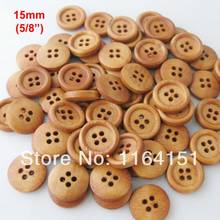 50pcs/lot 15mm Natural Wood Buttons Sewing clothing assorted children decoration for Craft Scrapbooking Accessorie 2024 - buy cheap