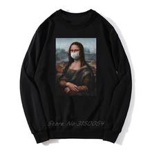 Hoodie Men Mona Lisa Funny Monalisa Mask Hoodies Print Spring Autumn Unisex Pullover Fleece Sweatshirt Harajuku Streetwear 2024 - buy cheap