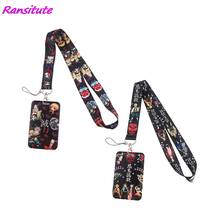 Ransitute R1505 Anime Demon Slayer Cool Lanyard Card Holder Student Hanging Neck Phone Lanyard Badge Subway Access Card Holder 2024 - buy cheap