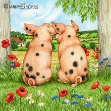 EverShine Diamond Painting Pig Full Square Cross Stitch Diamond Art Embroidery Bead Picture Kits 5D New Arrivals Home Decor 2024 - buy cheap