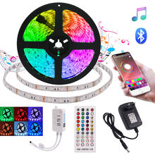 High Quality Bluetooth RGB LED Strip Light SMD5050 Flexible Ribbon 12V 60LEDs/M Waterproof Diode Tape Bluetooth Music Control 5M 2024 - buy cheap