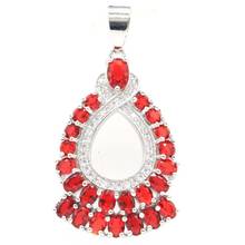 43x23mm  Awesome Created Red Blood Ruby Tanzanite CZ Gift For Woman's Wedding Silver Pendant 2024 - buy cheap