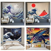 Home Decorative Tapestry Surfing Hanging Cloth Background Sitting Room Adornment Curtain Waves Painting Tapestry 2024 - buy cheap