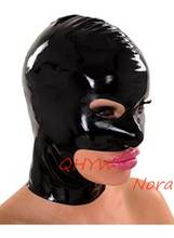 Natural Latex Mask Hood for Women Cosplay Costumes Fetish Cosplay Mask Back Zipper Club Wear 2024 - buy cheap