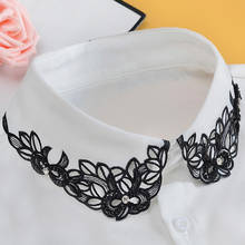 Collar falso bordado para mujer, cuello desmontable, camisa blanca Vintage, gargantilla de solapa, Collar de imitación, Chemisie 2024 - compra barato