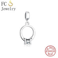 FC Jewelry Fits Original Brand Charms Bracelets Authentic 925 Silver Floating Ring Beads Pendant Mix CZ For Women Berloque DIY 2024 - buy cheap
