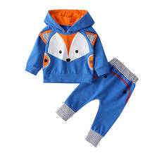0-12 Months Boys girls Clothing Spring Autumn Toddler  Cute Fox 2pcs set top+Pants Set Baby Kids Clothing Children Fashion Suit 2024 - купить недорого