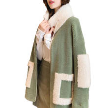 Oversized Women's Jacket Autumn Winter Plush Thick lamb Wool Coat Mid-length High-neck Pocket Casual Green Jacket Outwear W123 2024 - buy cheap