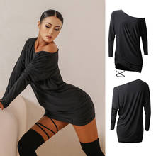 Latin Dance Dress Adults Sexy Loose Long Sleeves Black Top Tango Salsa Cha Cha Samba Rumba Wear Latin Practice Clothes DNV13537 2024 - buy cheap