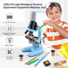 Novo kit de microscópio de brinquedo, led, de alta qualidade, escola científica, presente, microscópio biológico refinado, para crianças 2024 - compre barato