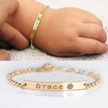 Custom Bar Charms Girl Boy Birthday Gift Baby Name Bracelets Jewelry Stainless Steel Adjustable Baby Toddler Child ID Bracelet 2024 - buy cheap