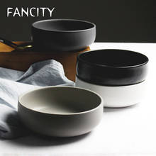 FANCITY Nordic ceramic salad bowl simple texture bowl bowl 6-inch household noodle bowl ins vegetable bowl soup bowl eight color 2024 - buy cheap