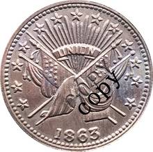 Eua guerra civil 1863 cópia de moedas #16 2024 - compre barato
