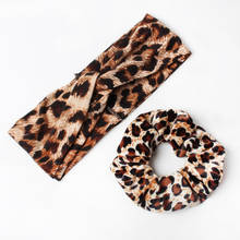 Tiara feminina, faixa de cabelo com nó elástico, estampa de leopardo, acessórios para cabelo 2024 - compre barato