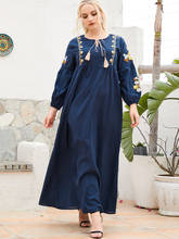 Moubarak Abaya Дубай Рамадан ИД Турция ислам индийское арабское мусульманское синее платье длинные платья для женщин халат длинный кафтан марокканский 2024 - купить недорого