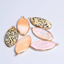 Pingente quartzo rosa natural de pedra da aventurina, 2 peças pingente para colar, brincos, acessórios para fazer jóias para homens e mulheres 2024 - compre barato