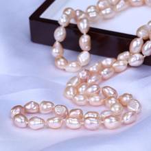 Charming 8-9mm pink baroque Freshwater cultured pearl necklace 50cm fashion jewelry 2024 - buy cheap