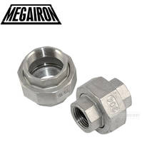 MEGAIRON BSPT 1/2" DN15 Thread Malleable Female Straight Union Coulping Pipe Fittings Stainless Steel SS304 2024 - buy cheap