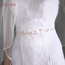 TOPQUEEN SH36 Wholesale Wedding Sash Formal Gown Dress Belt  Vintage Bridesmaid Dress Belt Bridal Belt Golden Pearl Belt 2024 - buy cheap