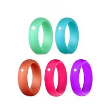5,7 мм женский набор силиконовых колец с кристаллами гипоаллергенный Кроссфит гибкие резиновые пальцевые кольца для женщин Свадебные ювелирные изделия подарок 2024 - купить недорого