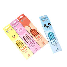 12 Pcs/box Cartoon Animal Pink Panther Leopard HB Wooden Standard Pencils with Erasers Stationery Wooden Lead Pencils Gifts 2024 - buy cheap