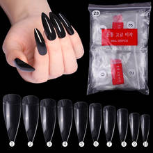 500 шт./пакет накладные ногти, прозрачные заостренные накладные ногти, накладные ногти для французского маникюра, искусственные накладные ногти, миндальные ногти, инструменты для самостоятельного дизайна ногтей 2024 - купить недорого