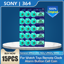 15 шт./лот Sony 364 100% оригинал 1,55 в оксид серебра часы батарея 364 SR621SW V364 SR60 SR621 AG1 Кнопка монета ячейка Сделано в Японии 2024 - купить недорого