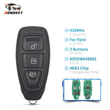 Dandkey For Ford Focus C-Max Mondeo Kuga Fiesta B-Max 3 Buttons KR55WK48801 Smart Remote Key 434/433Mhz 4D63 80Bit Chip Keyless 2024 - buy cheap