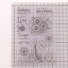 Vase Wishing Bottle Transparent Clear Rubber Stamp Sheet Flower Background Scrapbooking Photo Album Paper Card DIY Craft 2024 - buy cheap
