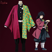 Disfraz de Anime Demon Slayer Kimetsu no Yaiba Tomioka Giyuu para mujer, uniforme Kimono japonés con pelucas, ropa, trajes 2024 - compra barato