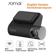 70mai Dash Cam Pro WiFi Автомобильный видеорегистратор с английским голосовым управлением HD 1944P камера рекордер приложение 24H монитор парковки WDR с функцией ночного видения 2024 - купить недорого