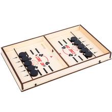 Jogo de tabuleiro de hóquei de mesa-jogo conjunto de madeira rápido estilingue puck jogo para entretenimento da família da criança jogo de mesa dropshipping 2024 - compre barato