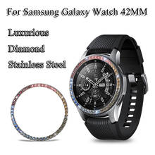 Luxurious Stainless Steel Diamond Steel Ring For Samsung Galaxy Watch 42 Adhesive Cover High Quality Smart Watch Accessories 2024 - buy cheap