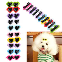 Horquillas con forma de corazón para mascotas, pinzas para el pelo para perros pequeños, cachorros, gatos, Yorkie, decoración para el pelo de mascotas, 10 unids/set por juego 2024 - compra barato