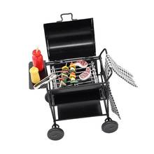 Grelha para cozinha e churrasco, miniatura para casa de bonecas 1:12, acessório para brinquedos 2024 - compre barato