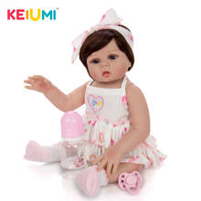 KEIUMI 49cm Reborn Babies Doll All Silicone Body In Tan Skin Lifelike Newborn Baby Girl Doll For Sale Kid Birthday Gift Can Bath 2024 - buy cheap