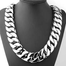 Super Heavy 26/31mm Curb Cuban Boys Mens Chain Silver Color 316L Stainless Steel Necklace Bracelet Wholesale Jewelry 2024 - buy cheap