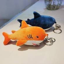 15.5cm Cute Simulation Shark Plush Key Chain Soft Plush Cartoon Shark Keychain Bag Backpack Pendant Key Ring Holder Kids Gifts 2024 - buy cheap