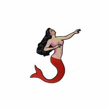 The Beauty Mermaid Embroidery Patch Cartoon Stickers Iron on Clothes Jackets Jeans Dress Applique for Decoration DIY Lady Rider 2024 - buy cheap