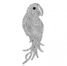 Модные ювелирные изделия для невесты попугай птица кулон прозрачная брошь с австрийскими кристаллами, стразы 2024 - купить недорого