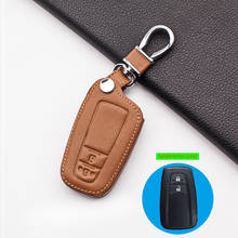 Leather Car Key Case Cover For Toyota C-HR CHR Rav4 Corolla Camry Avalon Land Cruiser Prado Prius 2018-2020 2 Buttons Remote 2024 - buy cheap